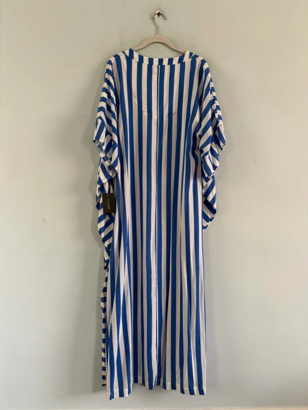 NWT Kate Spade New‎ York Blue White Striped Caftan Resortwear Cover Up